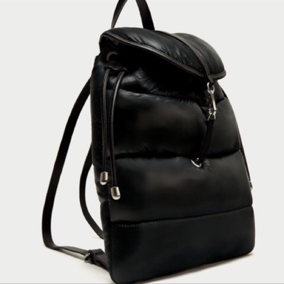 Zara Bags Zara Black Quilted Puffer Backpack Poshmark